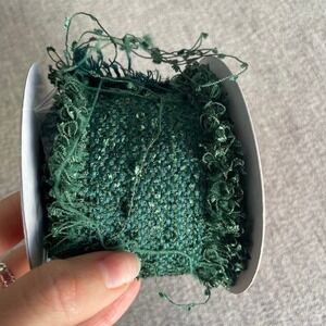 Emerald Green Distressed Fringe Ribbon Trim Fabric Crafting Decor Wedding Decor